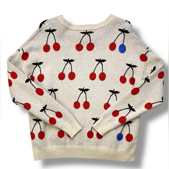 Madewell Cherry Jacquard Pullover Merino Wool Alpaca Sweater - Picture 5 of 5